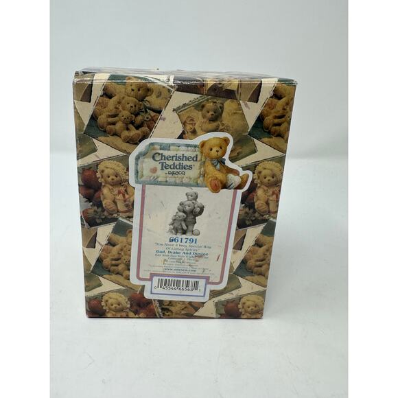 ENESCO Cherished Teddies '00 "Dad, Drake and Dustee" Dad Two Kids Bear Figurine - Picture 8 of 8